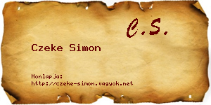 Czeke Simon névjegykártya